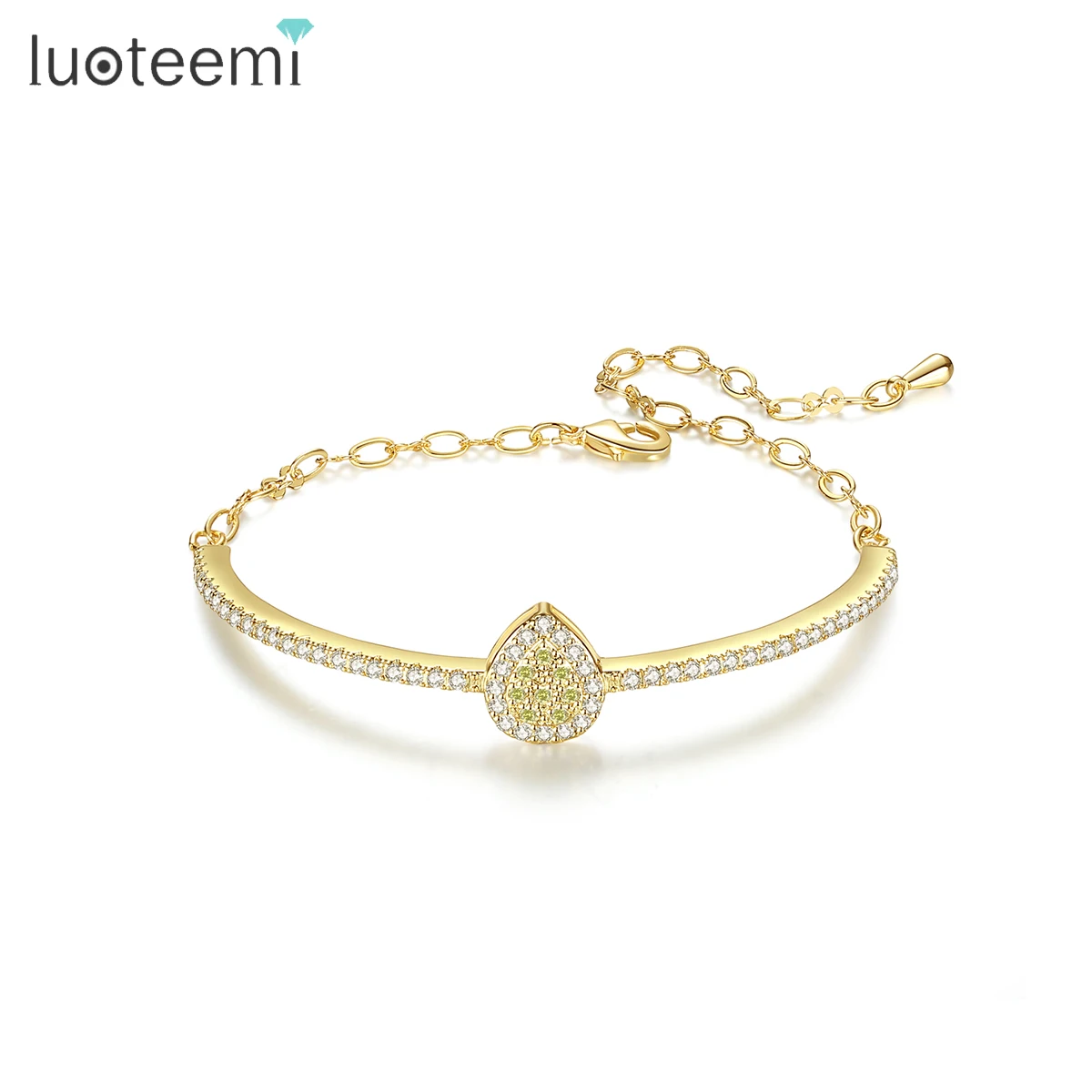 

LUOTEEMI Trendy Bracelet 2021 Designer Charm Gold 18K Luxury Jewelry Chain High Quality Bangle