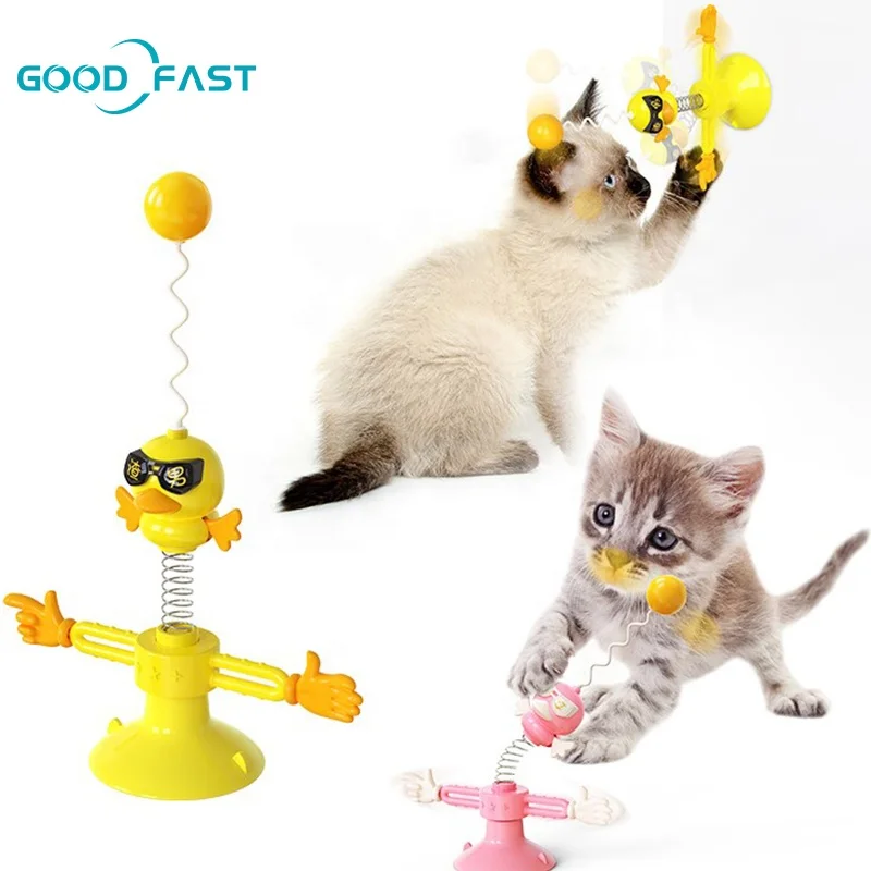 

Funny durable Pet interactive activity catnip Toy Plastic scratcher Windmill Kitten Cat Toy, As picture / customized