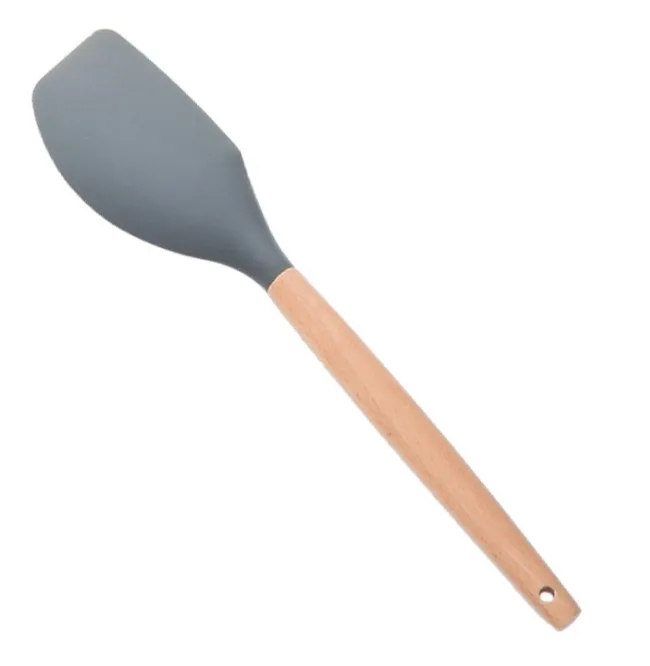 

Silicone Spatula with Wooden Handle Non-Stick Cookware Heat Resistant Kitchen Utensil