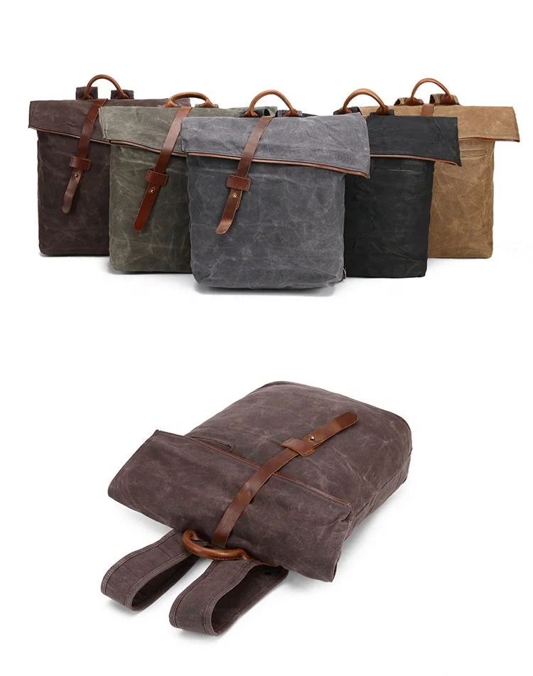 

Men Backpack Waterproof School Bags For Teenage Boy Shoulder Bags Male Vintage Zipper Canvas Large Capacity Travel Backpack, Customized