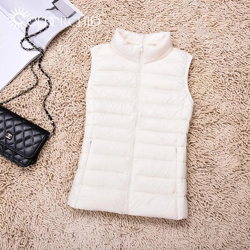 

2021 Winter keep warm packable sleeveless vest down jacket women