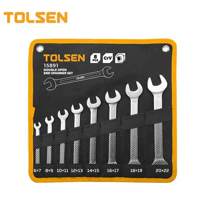 

TOLSEN 15891 8pcs Tools Double Open End Combination Spanner Set