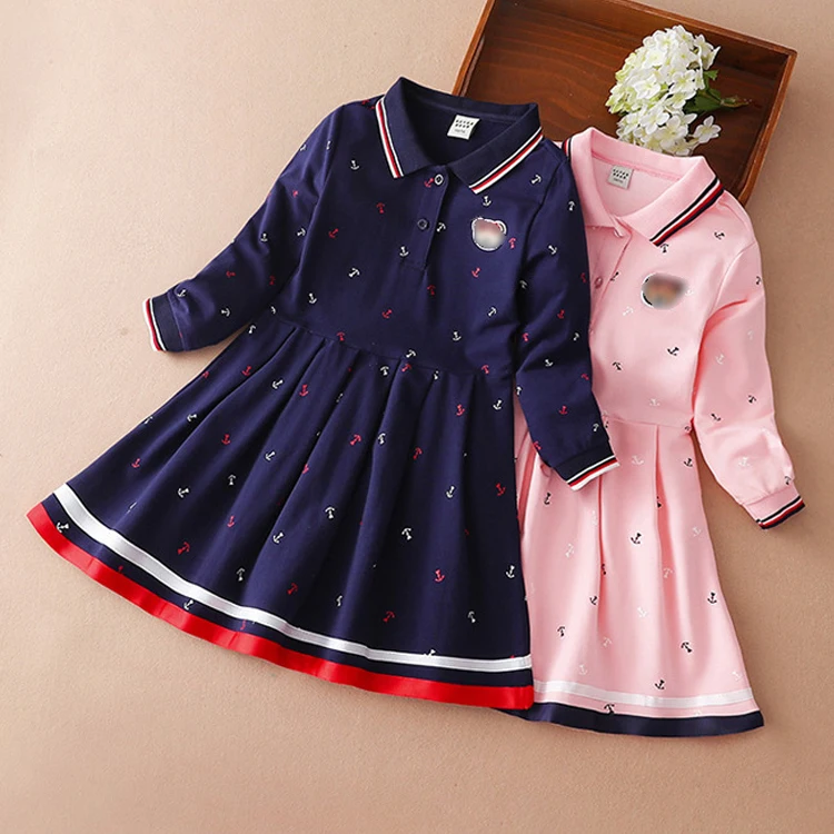 

Spring Autumn Kids Clothes Baby Infant Girls Cotton Long Sleeve Dresses Full-Sleeved Dresses Polo Casual Dresses Wholesale, Picture shows