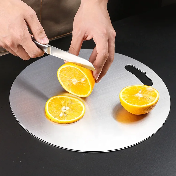 

Food grade chopping block fruit vegetable stainless steel chopping board kitchen cutting board, Stainless steel color