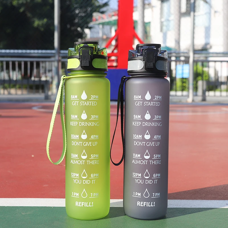 

32oz 1 Liter Plastic Bottles Best Gym Sports Water Bottles with Custom logo 1000ml Leak proof Lid Bottle Plastic, Bule/black/red