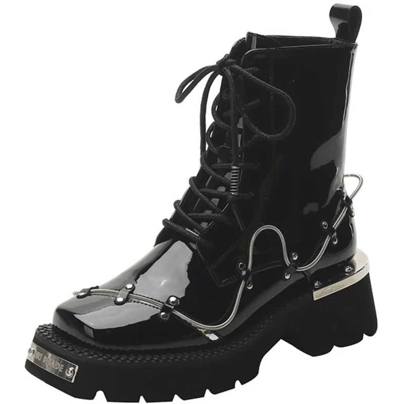 

Dropshipping Custom logo 2022 Goth Punk Style Women's Chelsea Boot Fashion Designer Martin Boots for Ladies