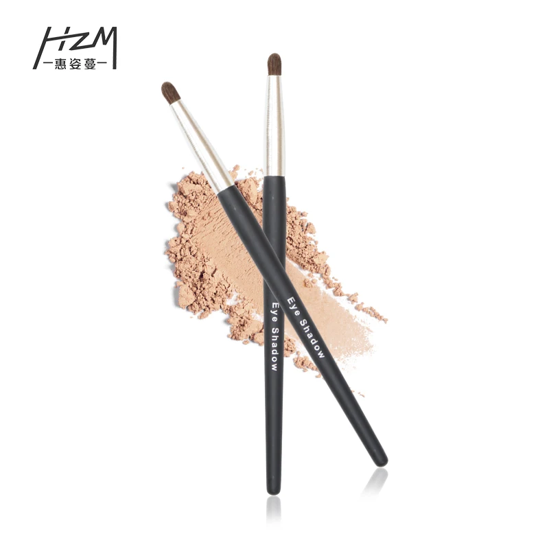 

HZM Single High Quality Pony hair powder smudge eye makeup brushes set wood hand eyeshadow Eye Blending custom logo customized, Black