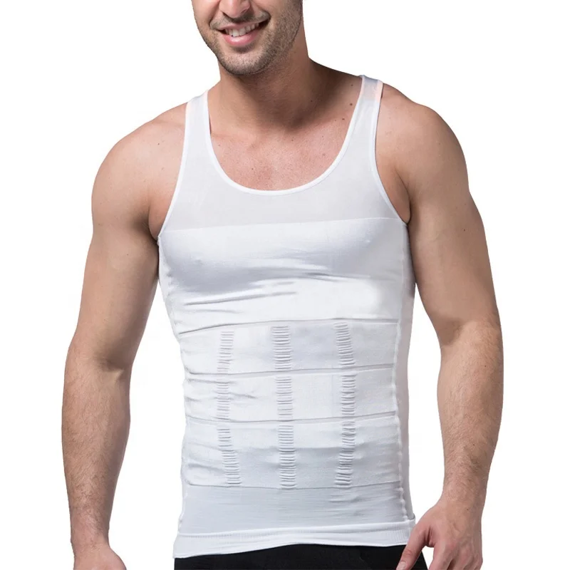 

Men's Slimming Body Shapewear Corset Vest Shirt Compression Abdomen Tummy Belly Control Slim Waist Cincher Underwear, White;black;customized