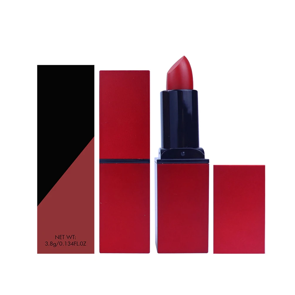 

5-color Red Square Tube Matte Non-fading Lipstick Small Batch Printable Logo Moisturizing Lasting Classic Lipstick