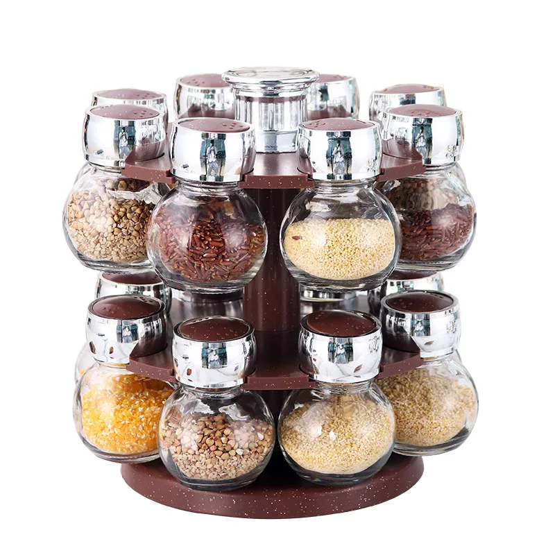 

double seasoning rack glass spice jar rack standing spice display rack