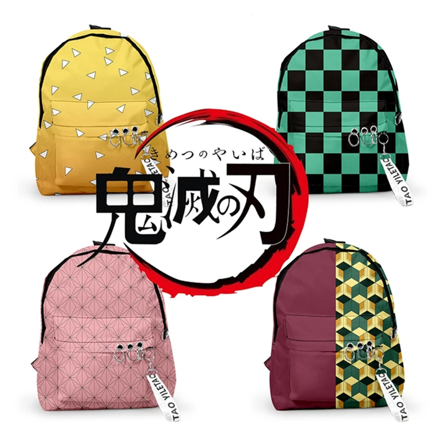 

24Color Kimetsu No Yaiba Bag Demon Slayer Anime Cosplay Accessories Kimono Costumes School Student 3D Print Backpack