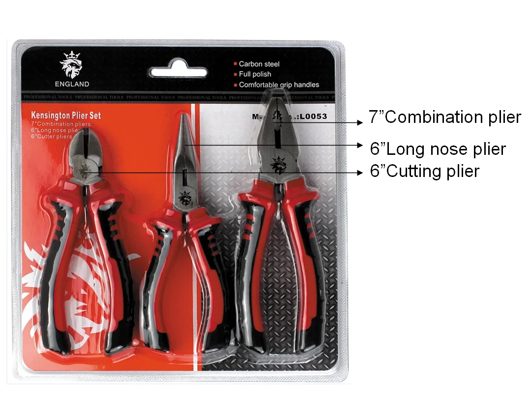 3pcs High Quality Basic Pliers Set Hand Tool Set With Blister Pack Buy Pliers Set,Pliers,Hand