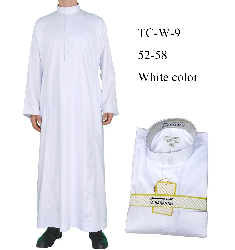 

2020 High Quality Islamic Men Clothing Samial Korean Materia Men Thobe Classical Prayer Clothing Thobe / Thawb Middle East, 6 colors mixed