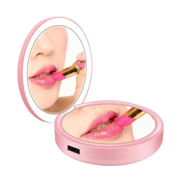 

2020 new products Magnifier charger Led Makeup Mirror powerbank 4000mAh