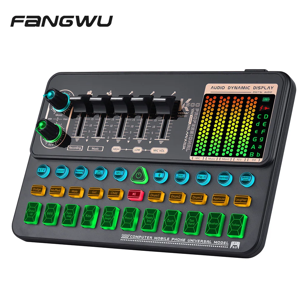 

Professional Usb Audio Intarface 2 Pc Recording Sound Card SK500, Black/silver/custom