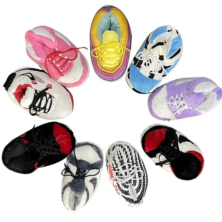 

Multiple Designs Winter Warm Plush Jordan Sneaker Style Indoor House Yeezy plush Slippers
