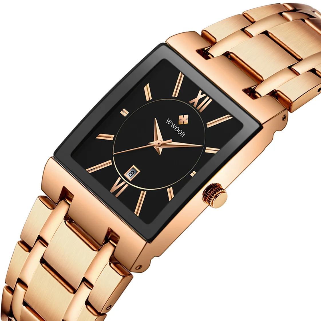 

RTS High Quality WWOOR 8858 Women Stainless Steel Rose Gold minimalist quartz Waterproof Ladies Watch wristwatch Dropshipping, 12 color