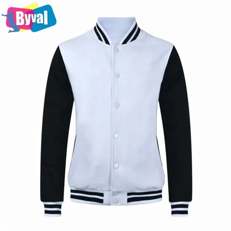 

Byval Men And Women Sports Flight Jacket Button Blank All-matching Custom China Factory Wholesales Price Unisex Baseball Jackets