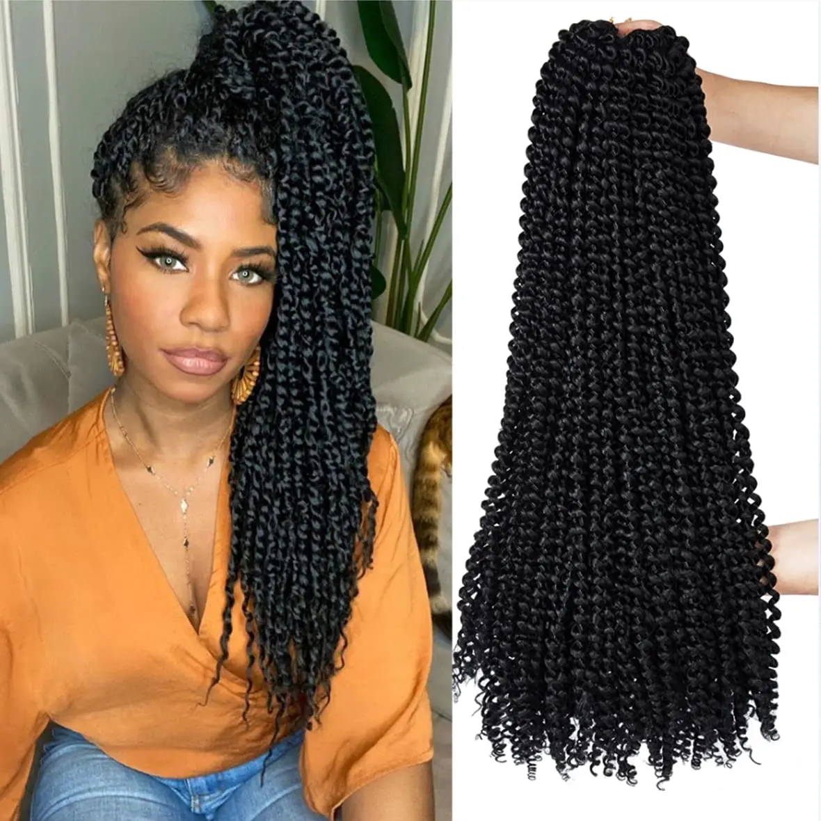 Passion Twist Crochet Braiding Hair – 18 24 Inch Bohemian Ombre