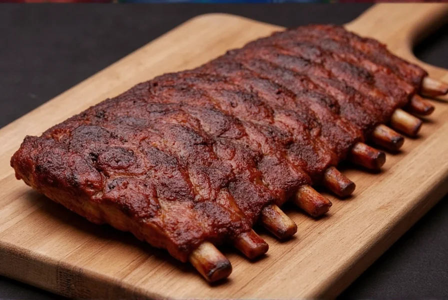 Applying dry rub to pork ribs