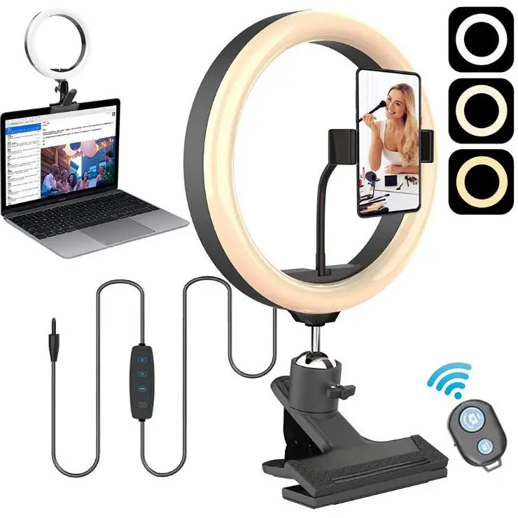 

Dropshipping Clip on 6" LED Ring Light for Laptop Computer Phone, Video Conference Lighting with Clip Mini Selfie Lights