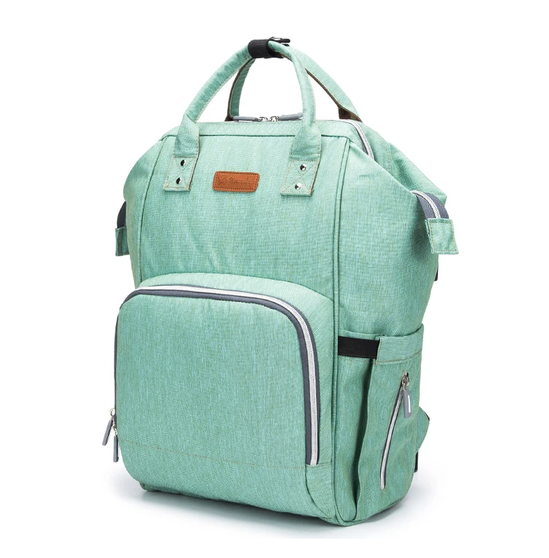 

2020 New fashion high-capacity Waterproof Charging USB Mummy leather baby diaper bag