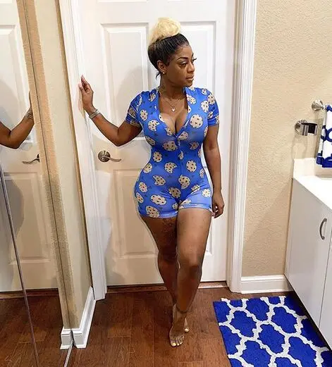 

New designers sleepwear womens short sleeve jumpsuit printed sleep onesie for women
