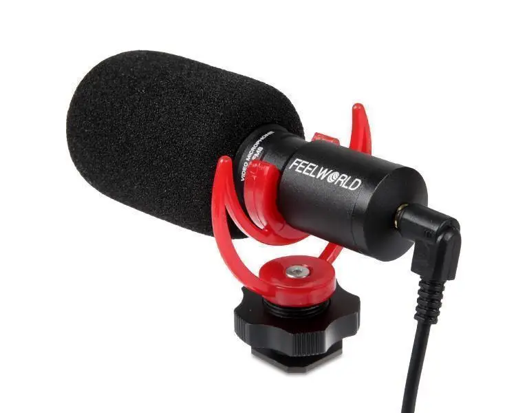 

FEELWORLD FM8 Universal Compact Video Microphone with Shock Mount, Wind Shield and 3.5mm Conversion Cable