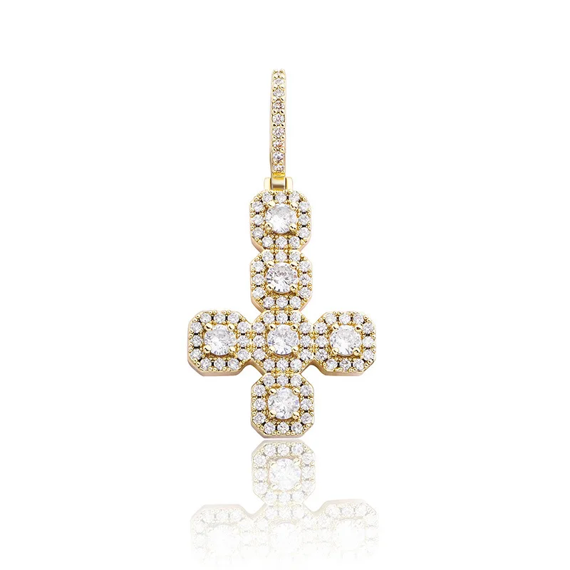 

New hiphop Pendant Upside-down cross pendant with CZ hipster necklace