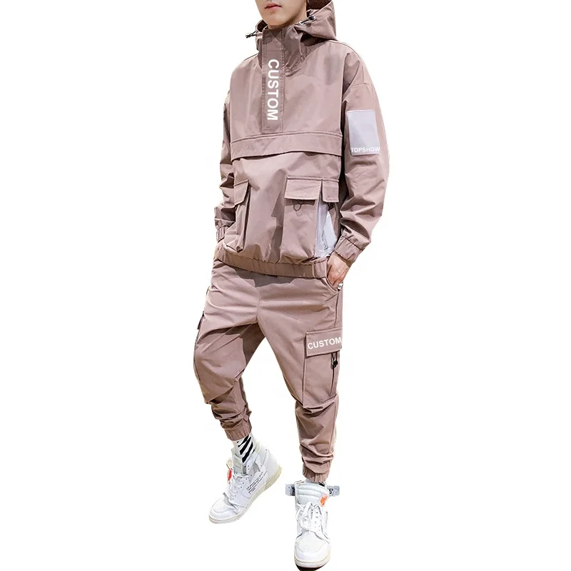 

topshow custom mens two piece embroidery logo track suit 100% polyester jogging suit, Can be customized