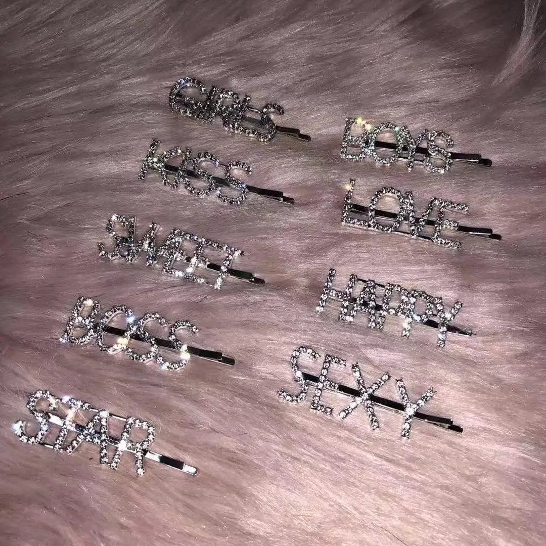 Custom Word Hair Pins Clip Letter Hairpins With Name Boss Hair Pins 0886