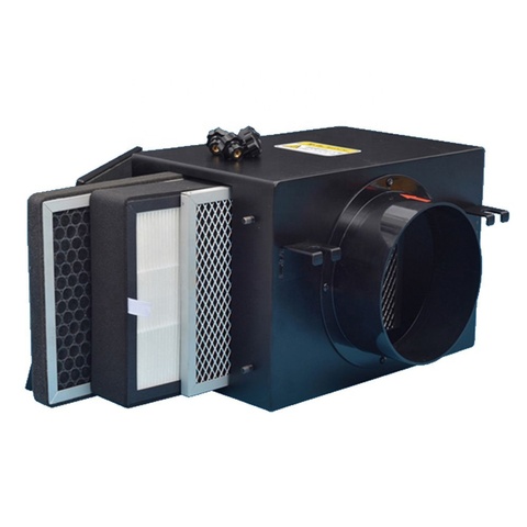 8 Inch Air Purifying Box with Primary, Activated Carbon and HEPA Filters