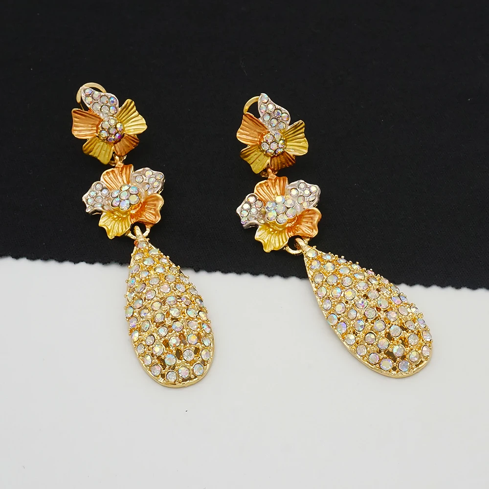 

earrings for young women high quality earrings gold statement earrings for women African jewelry 18k gold plated E466, 2 colors