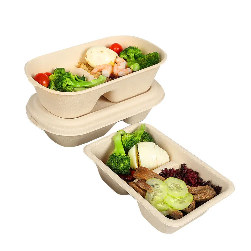 

Biodegradable Disposable Paper Lunch Boxes Sugarcane Pulp Fast Food Box Price Fast Food Delivery Box With Lid, Black, white, red, green or customized