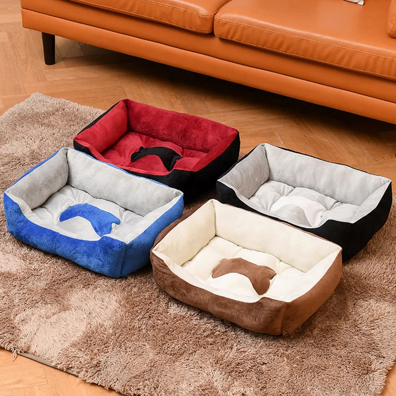 

FreeExport Guaranteed quality modern comfortable orthopedic pet bed anti pet anxiety dog sofa bed fluffy, Blue+grey, black+grey,black+red,brown