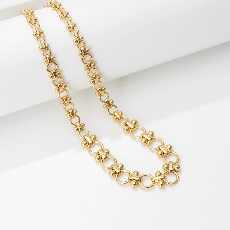 

Monily Square Rolo Stainless Steel Chain Necklace Cross Box Necklace Men Women Jewellery, 18k gold