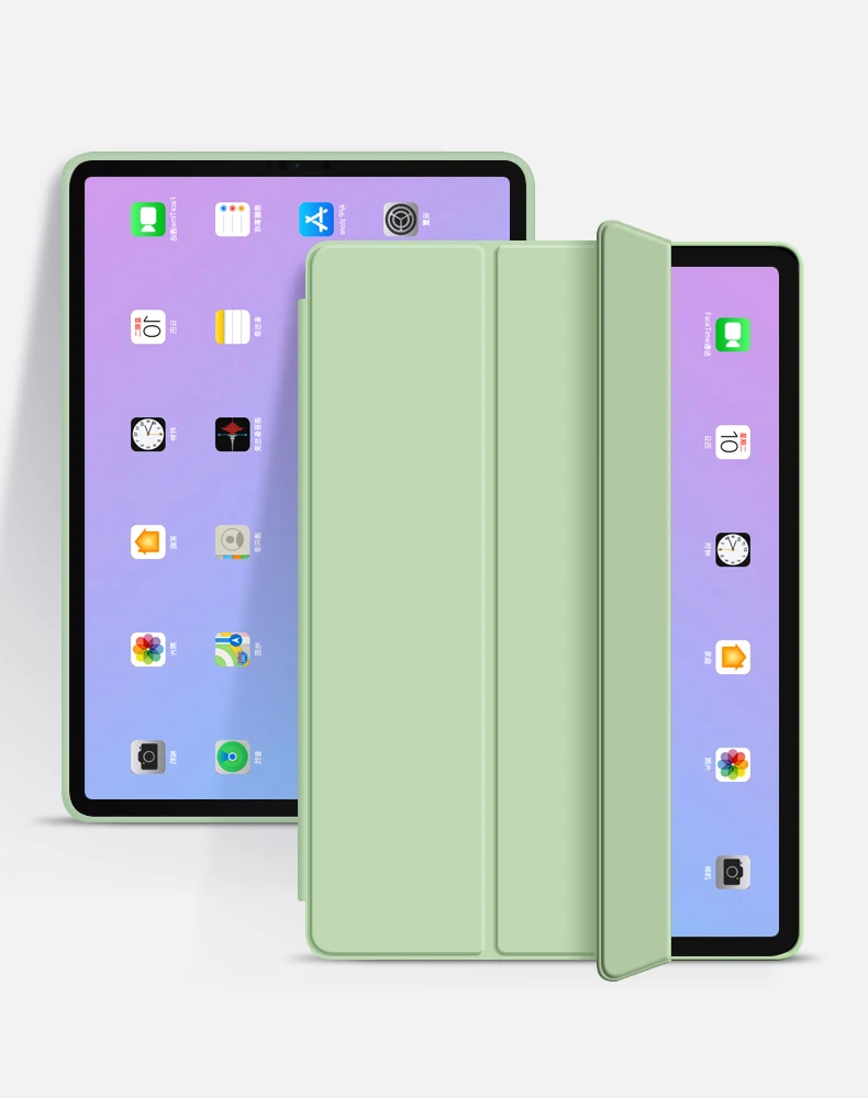 

2020 Tri Fold Soft TPU Back Cover Case for ipad Air4 10.9 inch, 6color