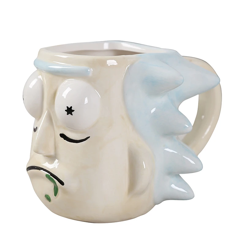 

Wholesale Cartoon Morty Child Shaped 3D Ceramic Cup Coffee Mug Rick Old Man 3D Shaped Bone-China Ceramic Cup Gift Coffee Mug