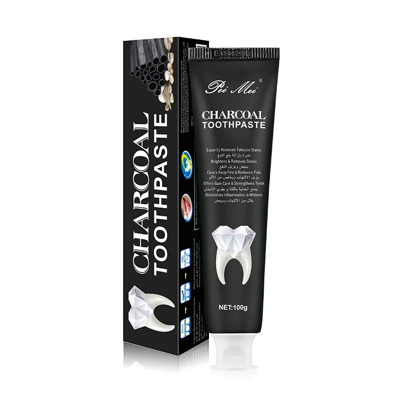 

Wholesale Removes Stains Bad Breath Active Charcoal Teeth Whitening Toothpaste, Black or custom