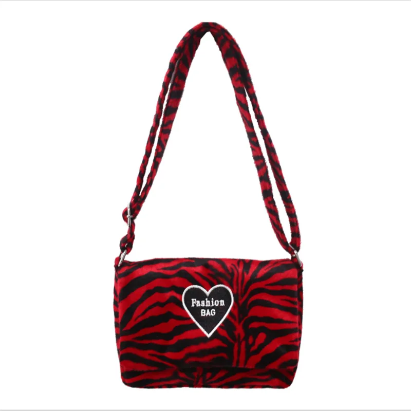 

new product leopard print short fur casual inwrought sweet tote shoulder bag crossbody bag handbag HF-1145002