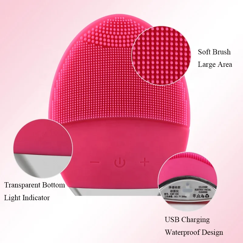 

Electric vibrating cleansing brush ultrasonic vibrate silicone facial cleansing brush, Red, pink, blue