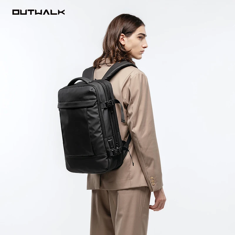 

lightweight causal fashion waterproof thin PU business travel school day bag 15.6 inch computer laptop backpack with usb