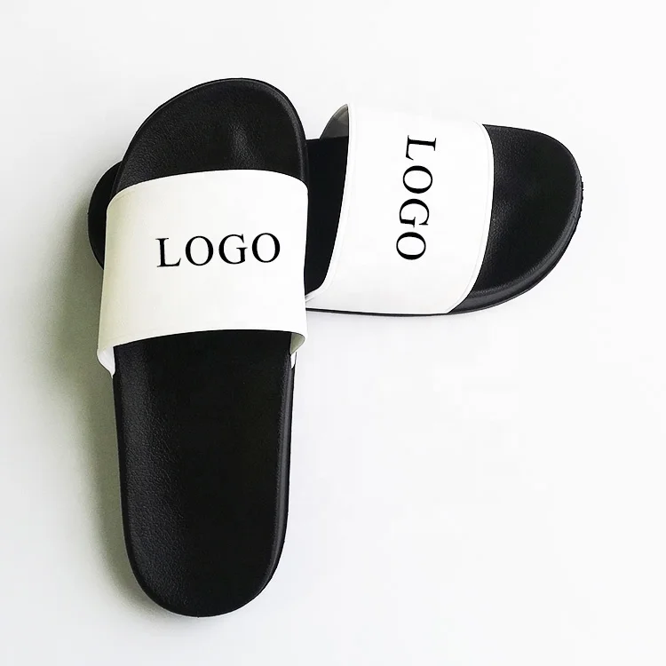 OEM Custom White Slides Footwear Sandal PVCDesign Logo Slippers Men Plain Blank Slide Customized Logo Women Black PVC Shoes