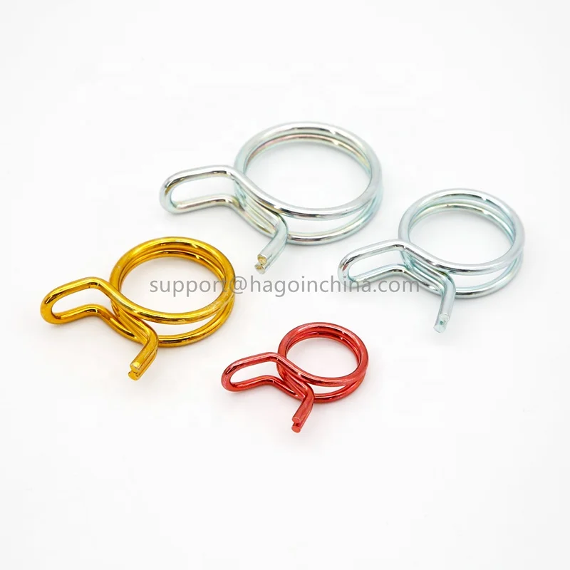 
Colorful Zinc plated double wire spring band type tubing clip pipe hose clamp 