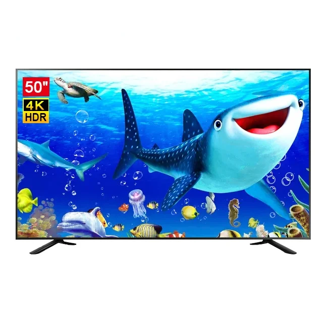 

2021 new 4K HD metal smart voice LCD TV, Black