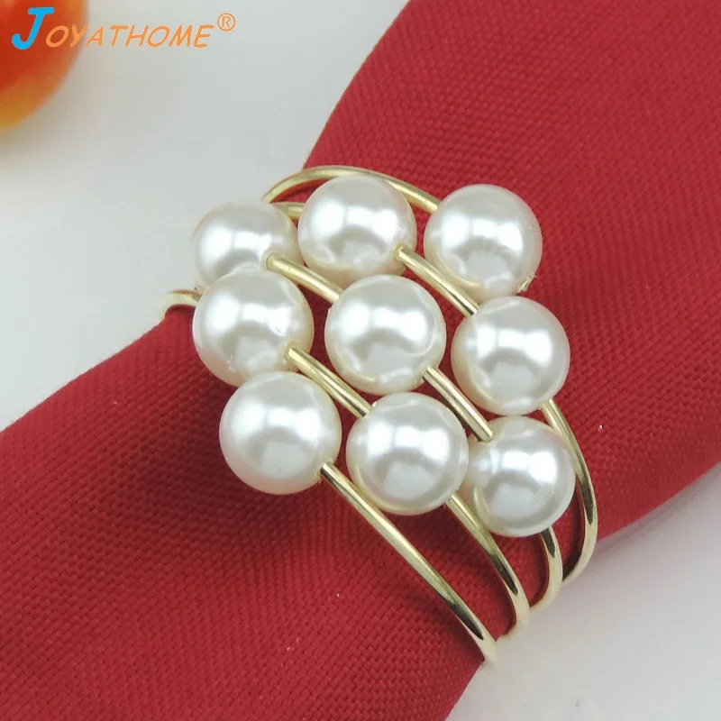 

Pearl Style Hotel Banquet Table Napkins Buckle Towel Ring Wedding Supplies Rond de Serviette Mariage Decoration