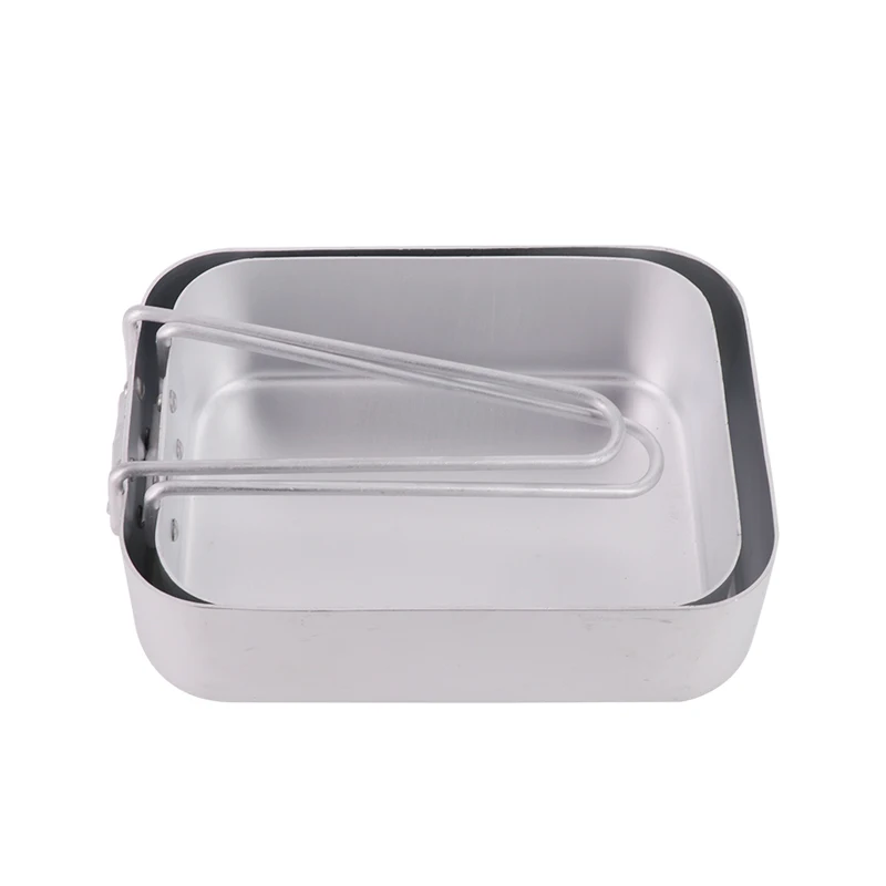 

2pcs Aluminium Mess Kit Camping Food Container Military Mess Tin Aluminum Canteen Accept Customized Logo 324005 500pcs CN;ZHE, Silver