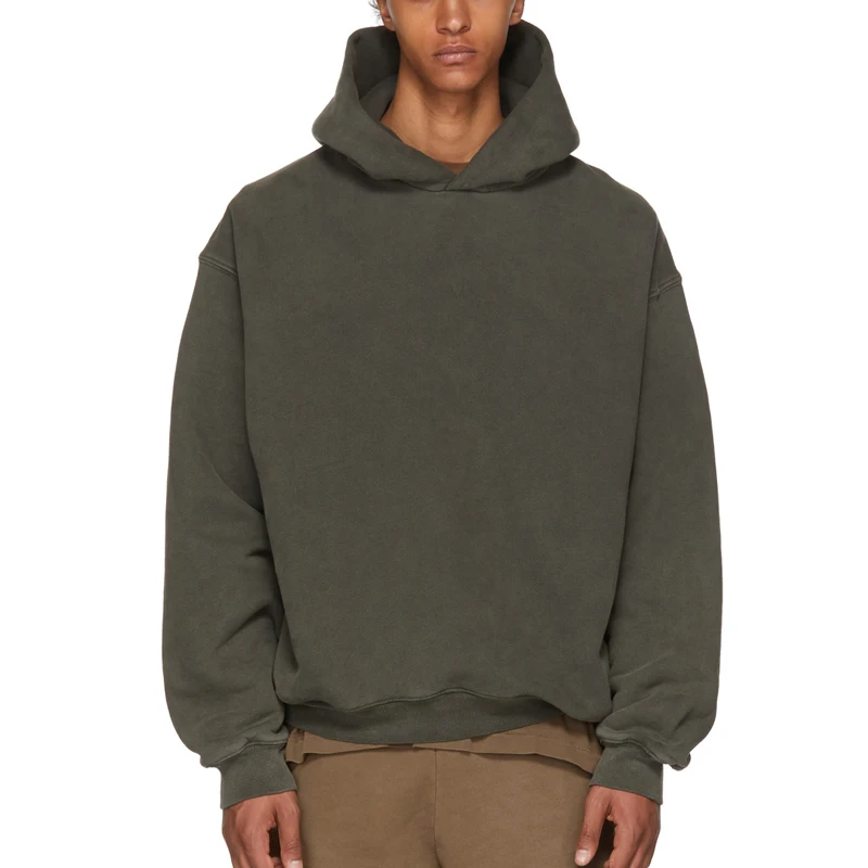 

Non Drawstring Hooded Sweatshirt Custom Acid Washed Grey Classic Hoodies