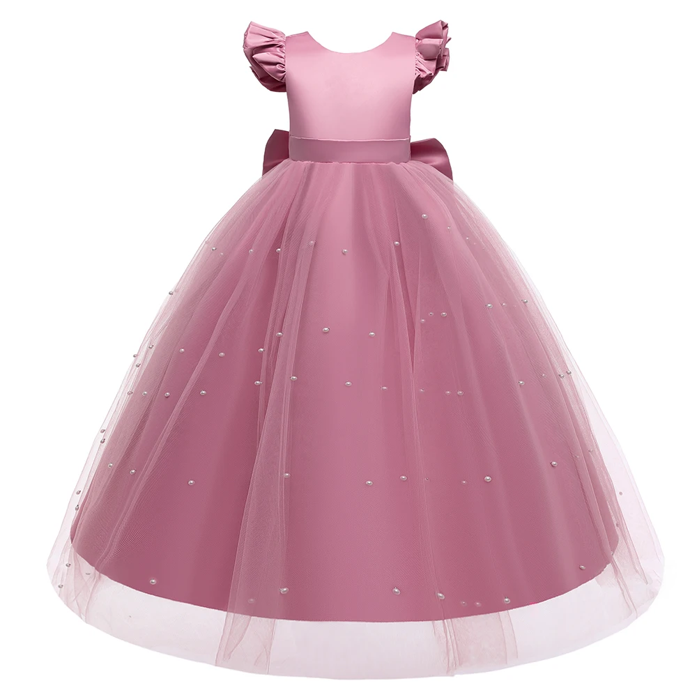 Baby Girls Party Wedding Ball Gown Real Pictures For Children Dresses New Kids Designs LP-255, Red,pink,green,champagne