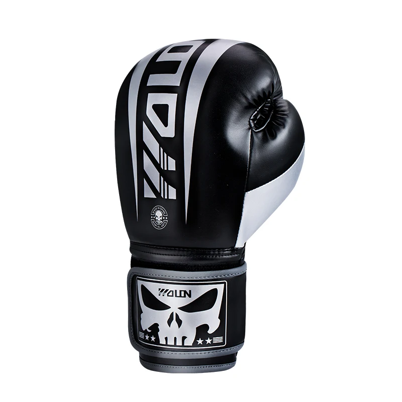 

2021 Wolon high end white and black training fight boxing gloves rival boxing gloves set fashion custom leather, Customer requiment